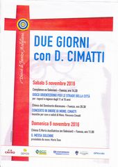 DUE GIORNI con D.CIMATTI<br>2016年11月5日(土)20:30開演<br>会場:Chiesa della SS Eucaristia Seminario vescovile ‘Pio Xii’ - Faenza<br>CONCERTO IN ONORE DI MONS.CIMATTI<br>musiche per e solisti di Mons. Vincenzo Cimatti<br>(テノールソリストとして出演)<br>【終演しました】